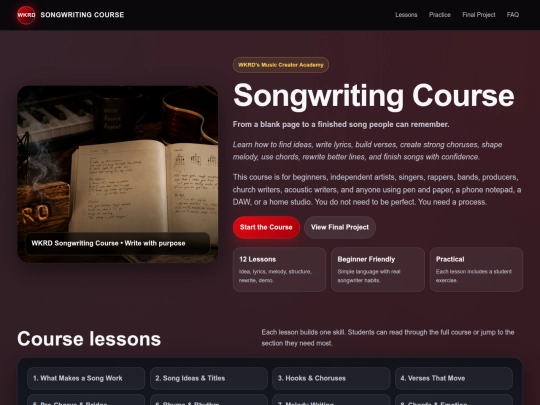 songwriting screenshot