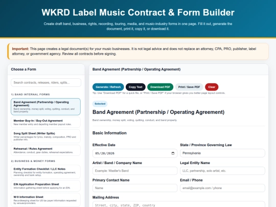 wkrd_music_contract_form_builder screenshot