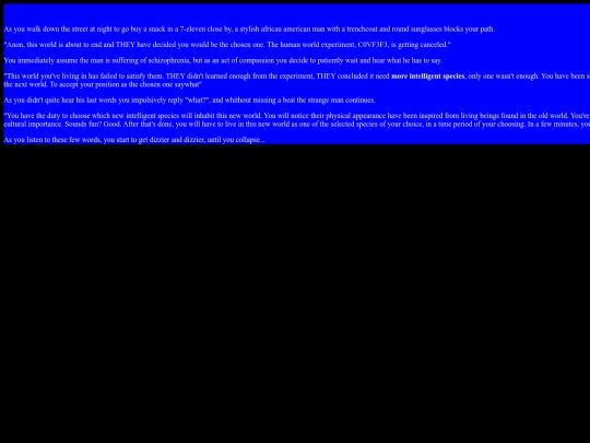 moreIntelligentSpecies/intro screenshot