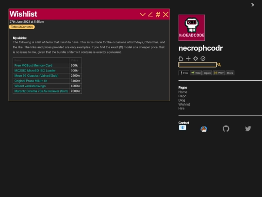 wishlist screenshot