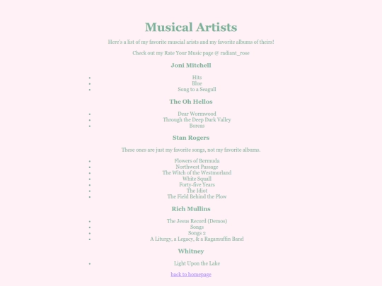 musicalartists screenshot