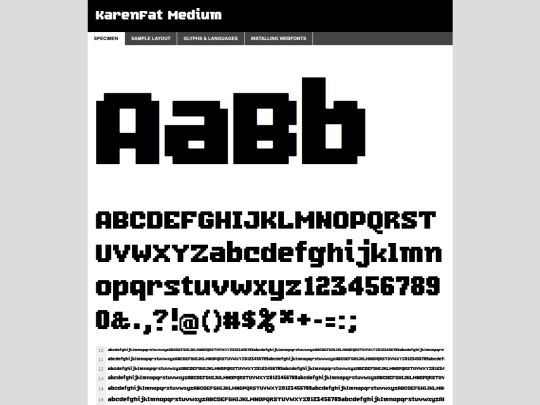 Fonts/KarenFat/karenfat-demo screenshot