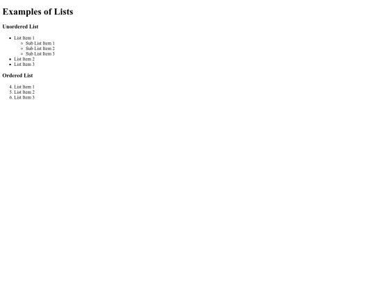 lists-examples screenshot