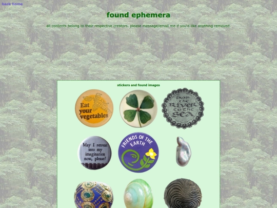 website pages/foundephemera screenshot