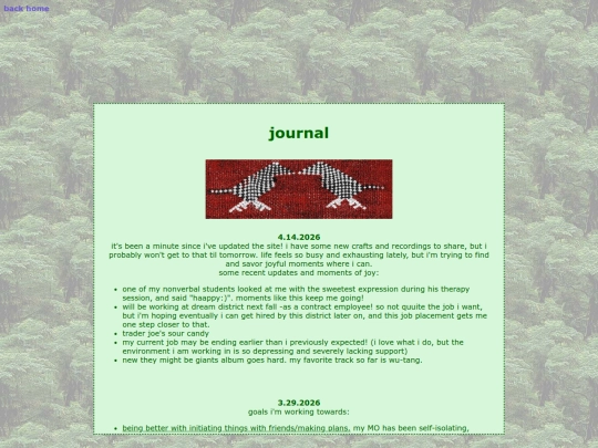 website pages/journal screenshot