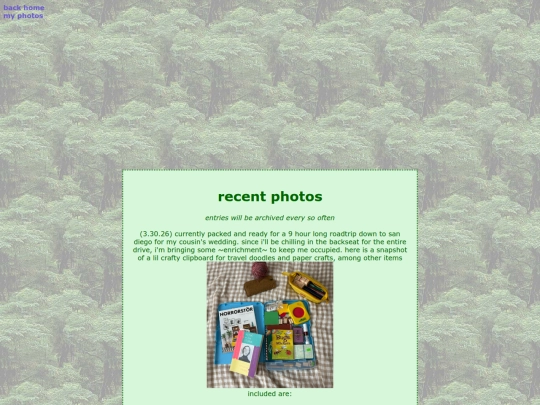 website pages/recentphotos screenshot