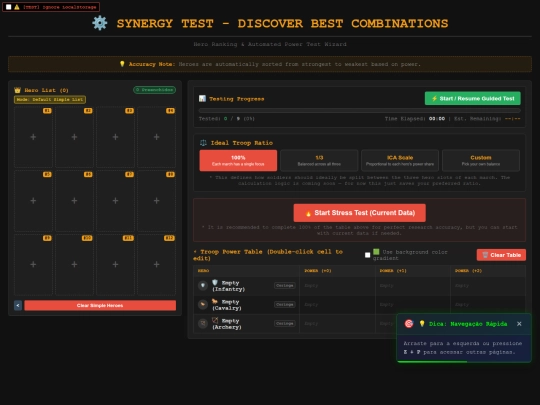 Kingshot/SynergyTest screenshot