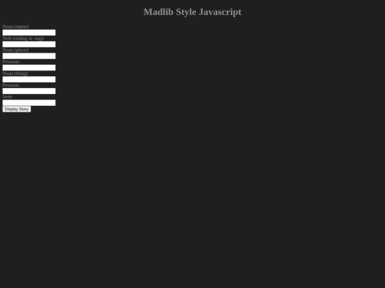 assignments/sillySentences screenshot