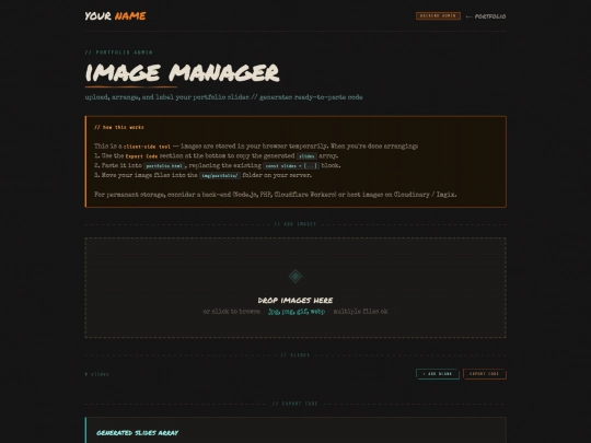 admin-portfolio screenshot