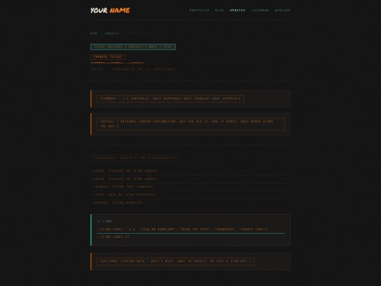 update-post-template screenshot