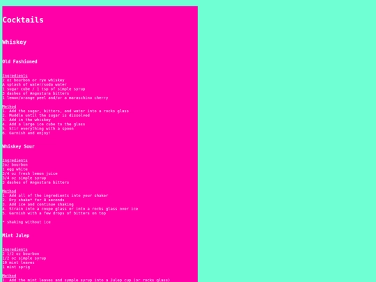 cocktails screenshot