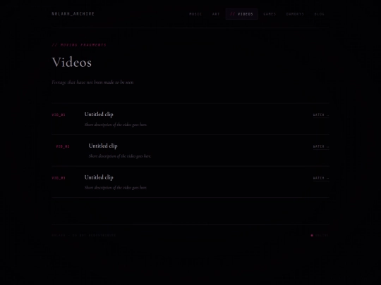 videos screenshot