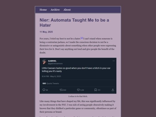 posts/2025-05-11-Nier-Automata-Taught-Me-to-be-a-Hater screenshot