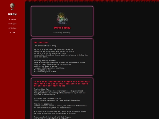 writing screenshot