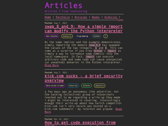 articles screenshot
