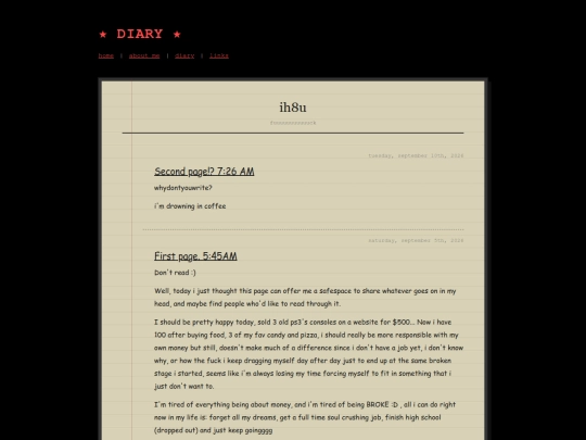 diary screenshot