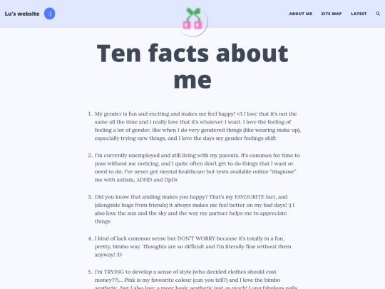 pages/about-me/ten-facts-about-me screenshot