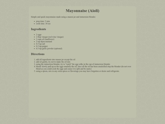 yum-yums/recipes/mayo screenshot