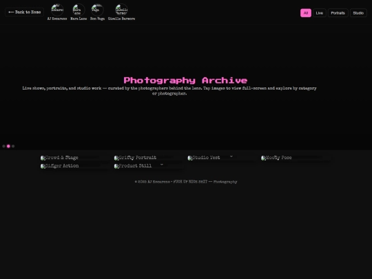 Photographer Page/Photographerhomepage screenshot