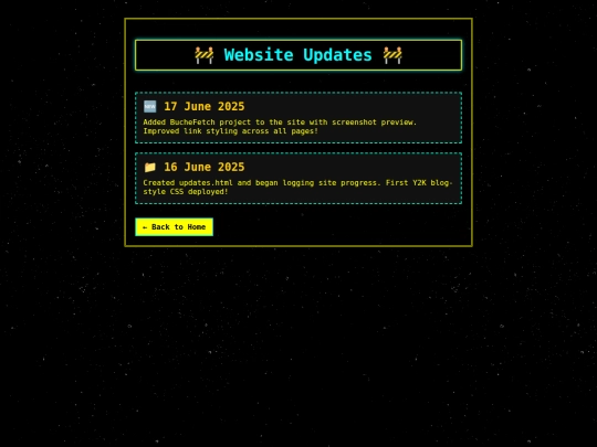 updates screenshot