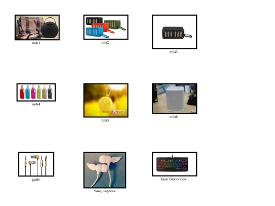 Product list screenshot