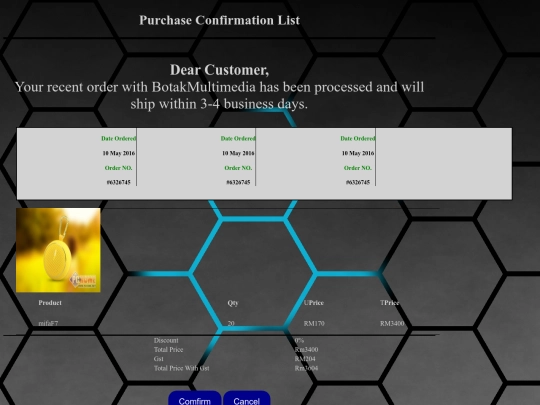 Purchase list screenshot