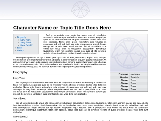 wiki/charactertemplate screenshot