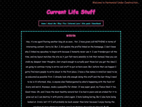 Blog screenshot