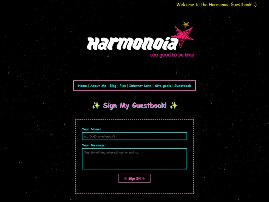 guestbook screenshot