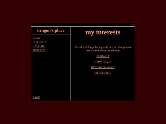 interests screenshot