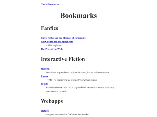 bookmarks screenshot