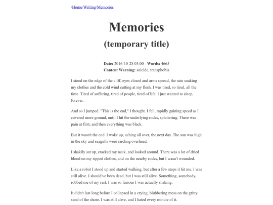 writing/memories screenshot