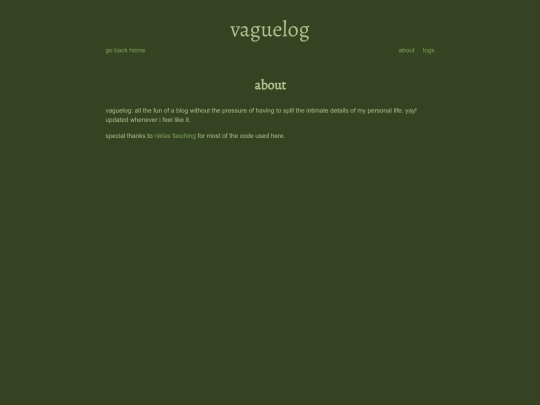 vaguelog/about screenshot