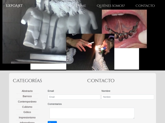 expoart/menu/contacto screenshot