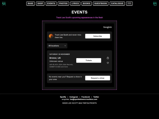 events screenshot