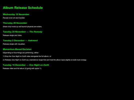 onoealbumschedule screenshot