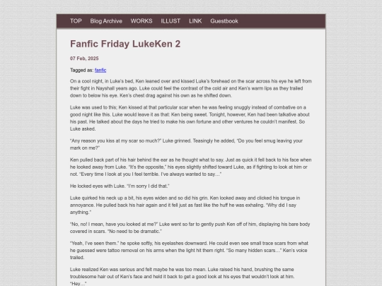posts/2025-02-07-Fanfic-Friday-LukeKen-2 screenshot