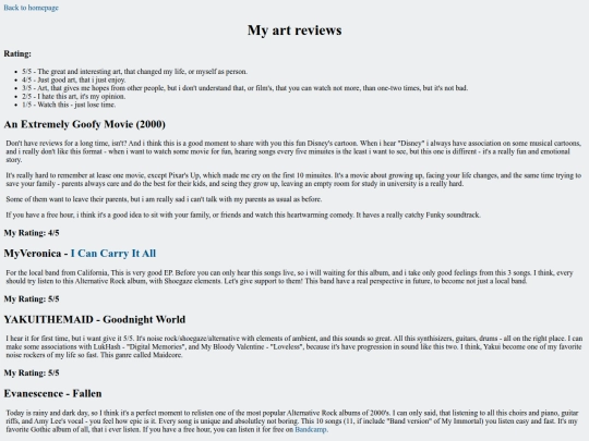 reviews screenshot