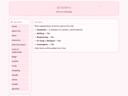 glossary screenshot