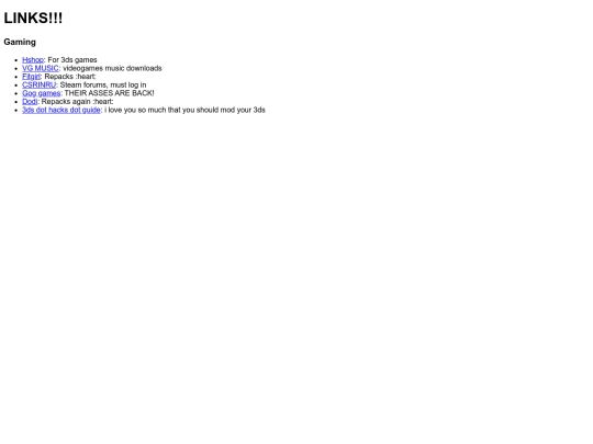 links screenshot