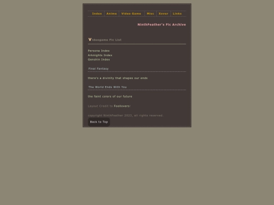 video_game_fic/videogame_index screenshot