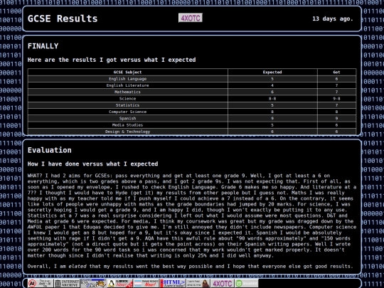 gcseresults screenshot