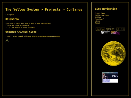yellow/projects/conlangs screenshot