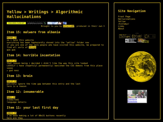 yellow/writings/hallucinations screenshot