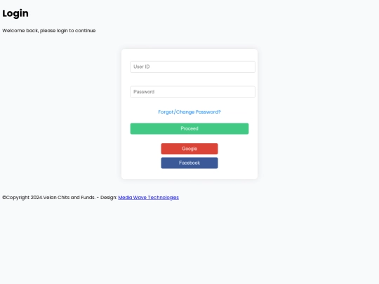 Velan Chitfunds/Login screenshot