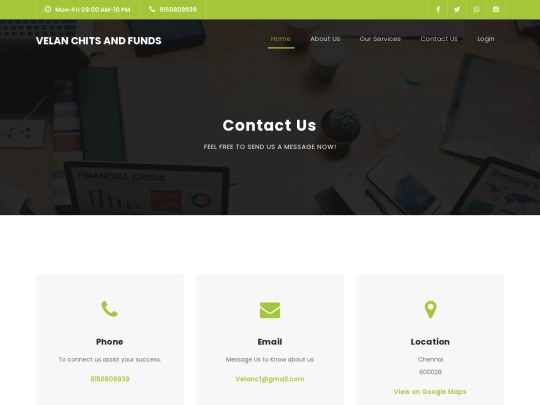 Velan Chitfunds/contact screenshot