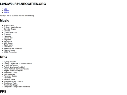 list screenshot