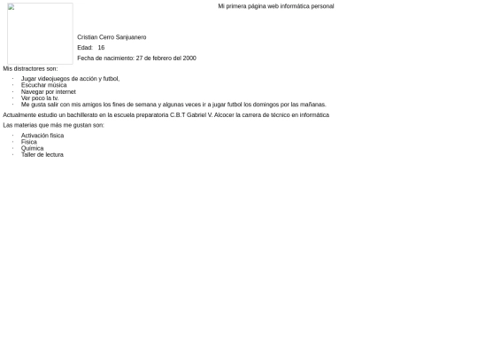 Mi primera página web informática personal screenshot