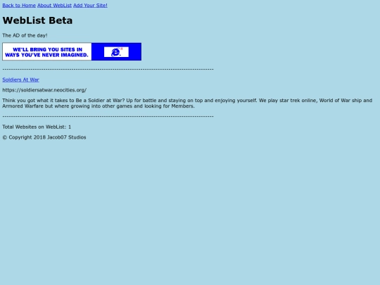 WebList screenshot