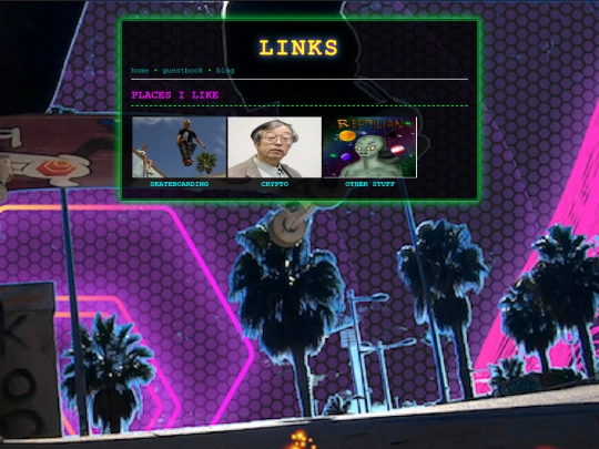 links screenshot